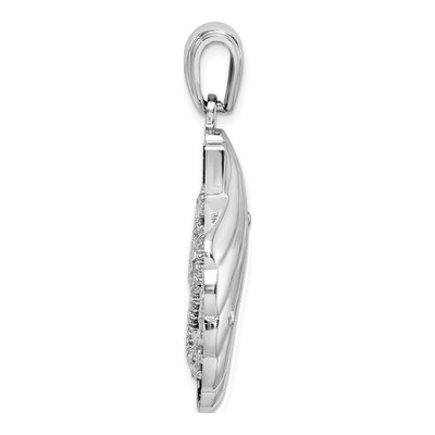 Sterling Silver Blue Enamel Shell Seahorse Pendant – view 3