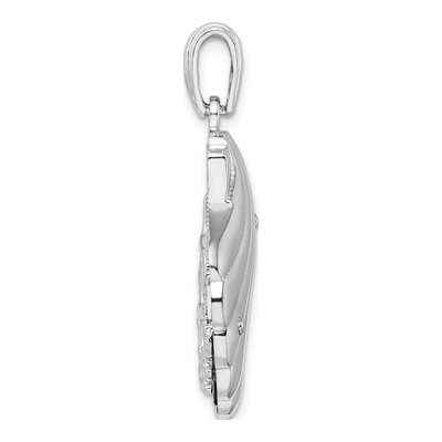 Sterling Silver Blue Enamel Shell Starfish Pendant – view 3