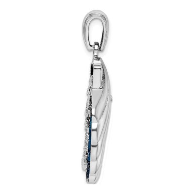 Sterling Silver Blue Shell Palm Tree Pendant – view 3