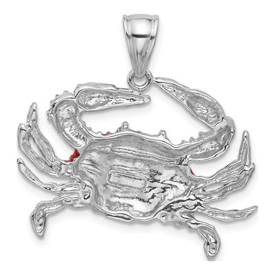 Sterling Silver Enameled Blue Crab Pendant – view 5