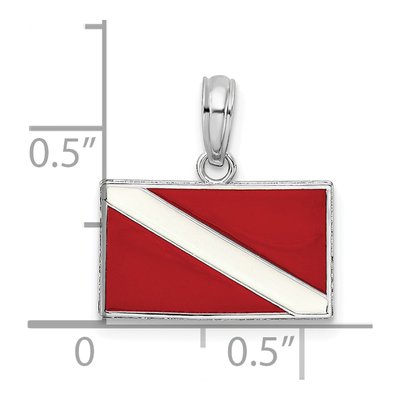Sterling Silver Enameled Dive Flag Pendant – view 4