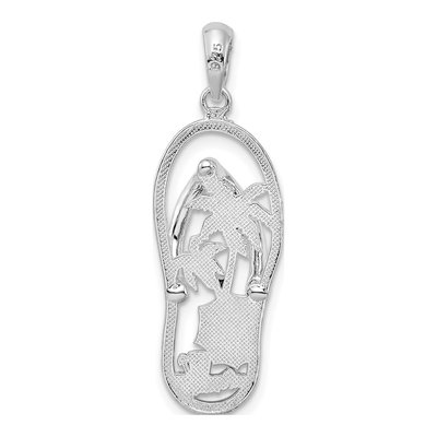 Sterling Silver Enamel Flip-Flop Beach Pendant – view 5