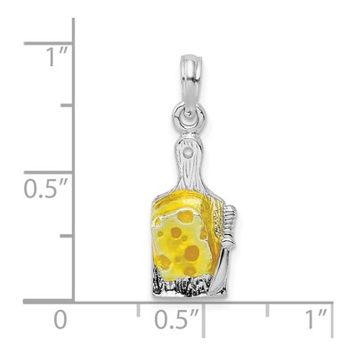 Sterling Silver Enameled Cheese Board Pendant – view 4