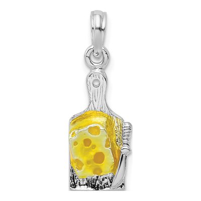 Sterling Silver Enameled Cheese Board Pendant