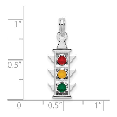 Sterling Silver Enameled Traffic Light Pendant – view 4
