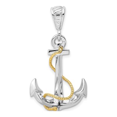 Sterling Silver & 14K Gold 3D Anchor Pendant – view 5