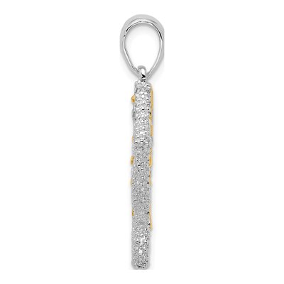 Sterling Silver & 14K Gold 3D Seahorse Pendant – view 3