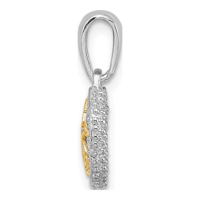 Sterling Silver & 14K Gold Sand Dollar Starfish Pendant – view 3