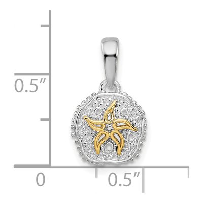 Sterling Silver & 14K Gold Sand Dollar Starfish Pendant – view 4