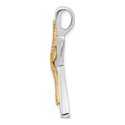 Sterling Silver & 14K Gold Dancing Starfish Slide Pendant – view 3