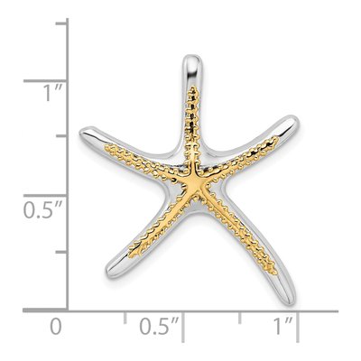 Sterling Silver & 14K Gold Dancing Starfish Slide Pendant – view 4