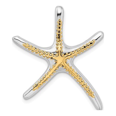 Sterling Silver & 14K Gold Dancing Starfish Slide Pendant