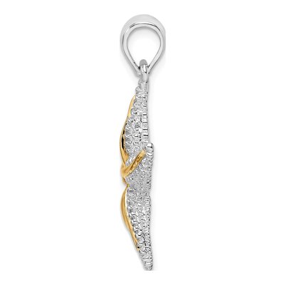 Sterling Silver & 14K Gold Starfish Pendant – view 3