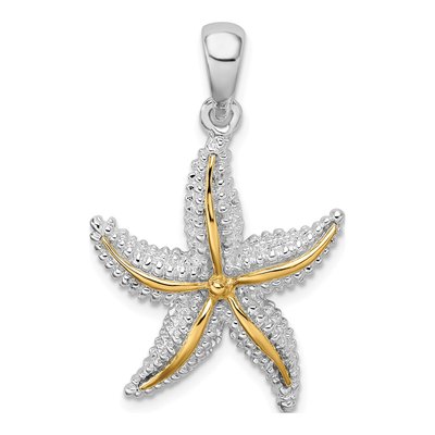 Sterling Silver & 14K Gold Starfish Pendant