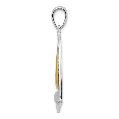 Sterling Silver & 14K Gold Sailboat Pendant – view 3
