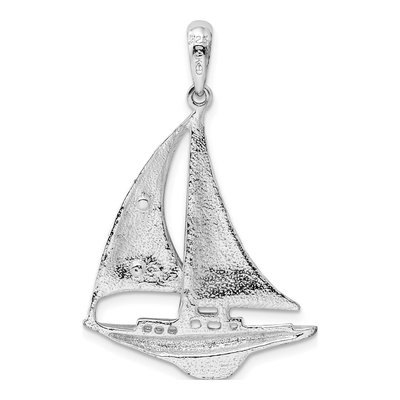Sterling Silver & 14K Gold Sailboat Pendant – view 5