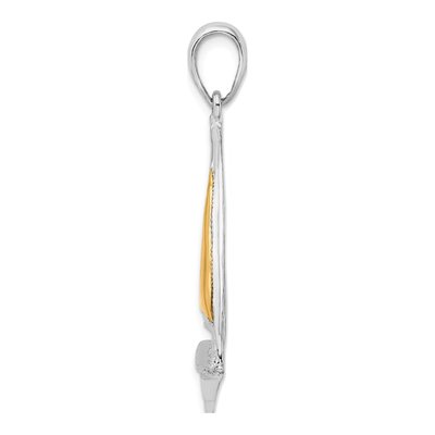Sterling Silver & 14K Gold Sailboat Pendant – view 3