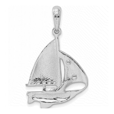 Sterling Silver & 14K Gold Sailboat Pendant – view 5