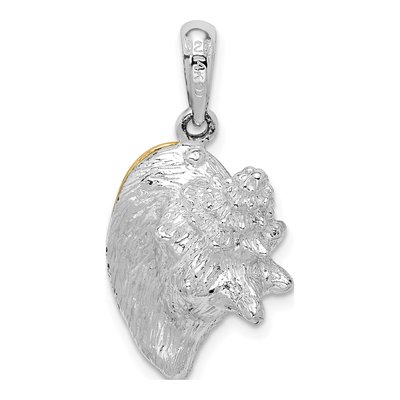 Sterling Silver & 14K Gold 3D Conch Shell Pendant – view 5