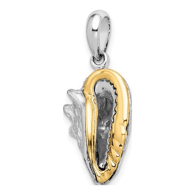 Sterling Silver & 14K Gold 3D Conch Shell Pendant – view 6