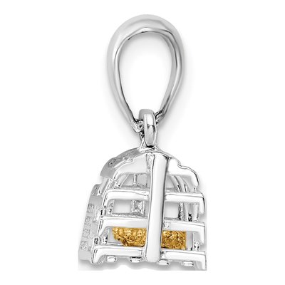 Sterling Silver & 14K Gold 3D Moveable Trap Pendant – view 3