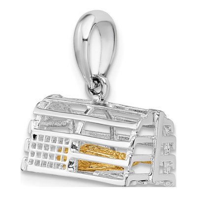 Sterling Silver & 14K Gold 3D Moveable Trap Pendant – view 6