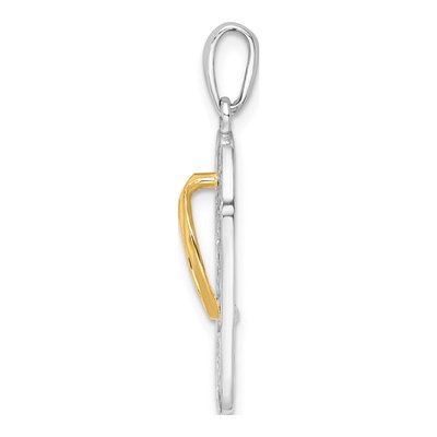 Sterling Silver & 14K Gold Flip-Flop Pendant – view 3