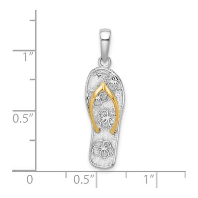 Sterling Silver & 14K Gold Flip-Flop Pendant – view 4