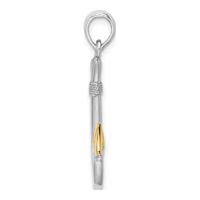 Sterling Silver & 14K Gold Fish Hook Pendant – view 3