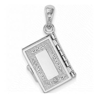 Sterling Silver & 14K Gold Lord's Prayer Bible Pendant – view 5