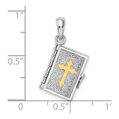 Sterling Silver & 14K Gold Lord's Prayer Bible Pendant – view 6