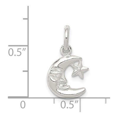 Sterling Silver Moon Star Charm – view 4