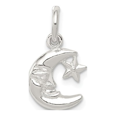 Sterling Silver Moon Star Charm