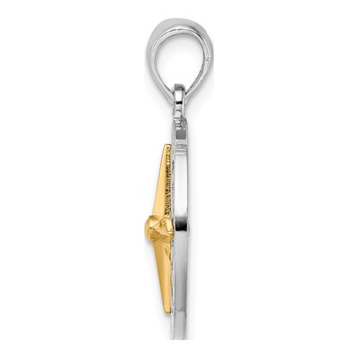 Sterling Silver & 14K Gold Compass Pendant – view 3