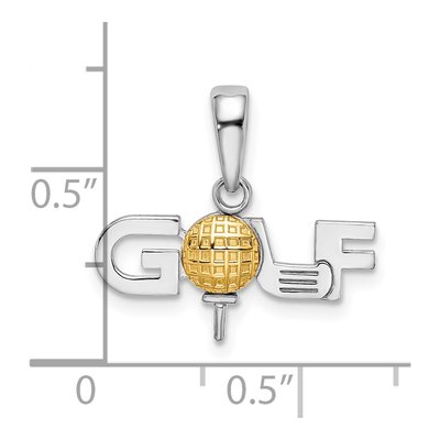 Sterling Silver & 14K Gold Golf Tee Pendant – view 4