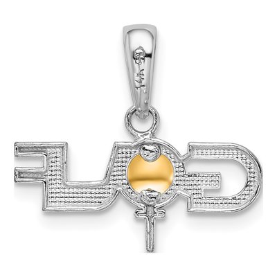 Sterling Silver & 14K Gold Golf Tee Pendant – view 5