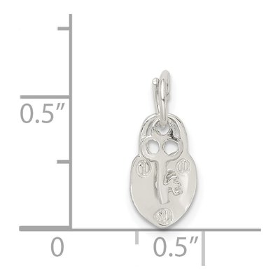 Sterling Silver Lock Key Charm – view 5