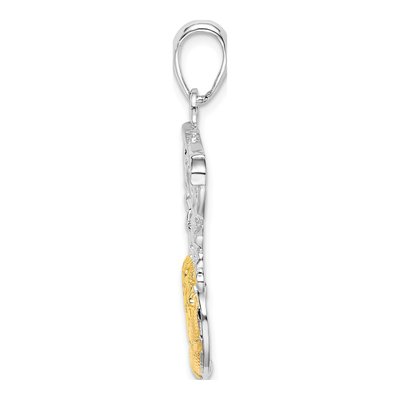 Sterling Silver & 14K Gold Basketball Net Pendant – view 3