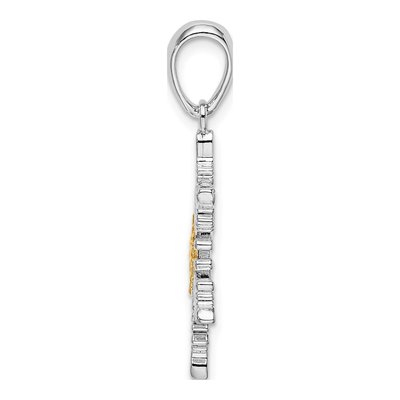 Sterling Silver & 14K Gold Snowflake Pendant – view 3