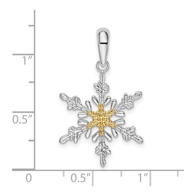Sterling Silver & 14K Gold Snowflake Pendant – view 4