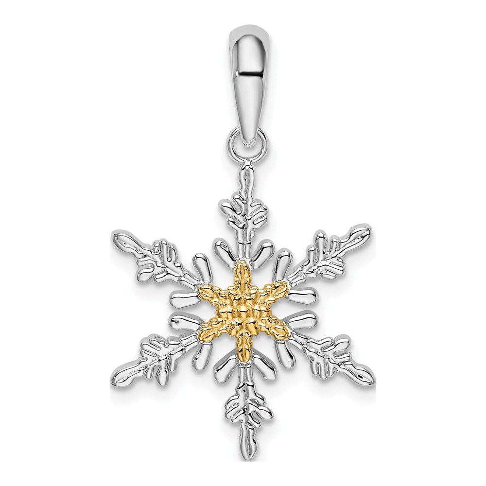 Sterling Silver & 14K Gold Snowflake Pendant