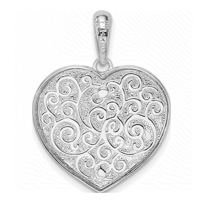 Sterling Silver & 14K Gold Filigree Heart Pendant – view 5