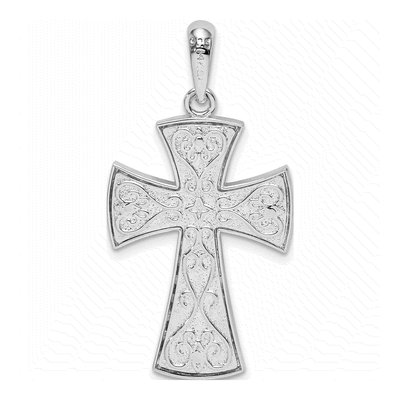 Sterling Silver & 14K Gold Fancy Cross Pendant – view 5