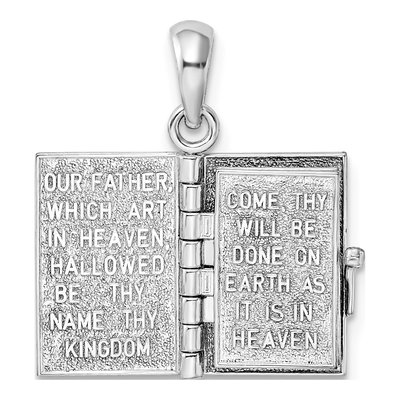 Sterling Silver & 14K Gold Lord's Prayer Bible Pendant – view 7