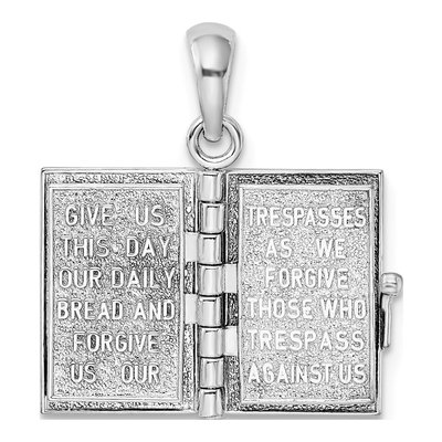 Sterling Silver & 14K Gold Lord's Prayer Bible Pendant – view 8