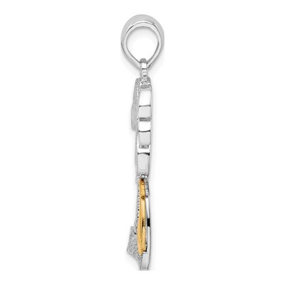 Sterling Silver & 14K Gold Palm Tree Sailboat Pendant – view 3
