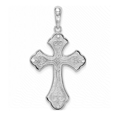 Sterling Silver & 14K Gold Filigree Budded Cross Pendant – view 5