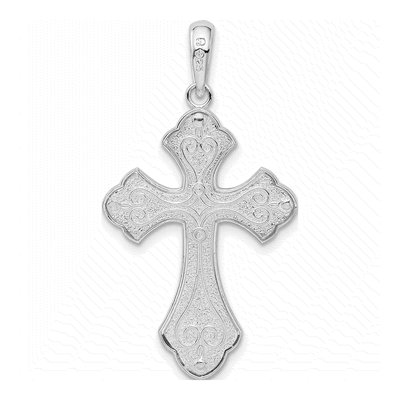 Sterling Silver & 14K Gold Budded Cross Pendant – view 5