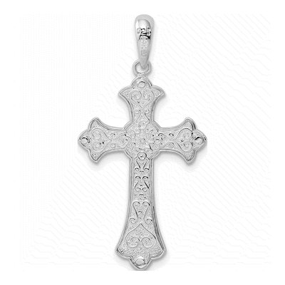 Sterling Silver & 14K Gold Fleur de Lis Cross Pendant – view 5