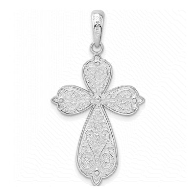 Sterling Silver & 14K Gold Rounded Cross Pendant – view 5